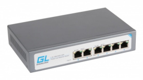Коммутатор GIGALINK, неуправляемый, 4 PoE (802.3af) порта 1Гб/с, 2 Uplink порта 1Гб/с, 60Вт GL-SW-G001-04P