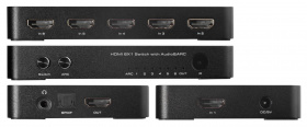Переключатель HDMI 6 к 1 + PIP+AUDIO 3.5mm + ARC  Greenconnect серия Greenline GL-A06
