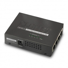 инжектор PLANET Technology Corporation. PLANET 4-Port 802.3at 30W High Power over Ethernet Injector Hub - 120W External Power Adapter