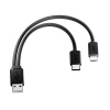 Greenconnect Кабель 0.15m USB 2.0, AM + microB 5pin/CM, Y-образный, черный, 28/28 AWG, GCR-51650 GCR-51650