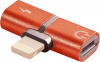 Greenconnect Адаптер-переходник USB 2.0 Lightning 8pin/jack 3,5mm аудио, красный, GCR-51149 GCR-51149