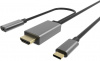 Кабель-адаптер USB 3.1 Type-Cm --> HDMI A(m) 4K@60Hz, 1.8m , PD, Alum Shell,VCOM <CU423MCPD-1.8M> CU423MCPD-1.8M