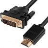 Greenconnect Кабель HDMI-DVI 5.0m черный, OD7.3mm, 28/28 AWG, позолоченные контакты, 19pin AM / 24+1M AM double link, GCR-HD2DVI1-5.0m, тройной экран GCR-HD2DVI1-5.0m