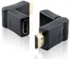 Адаптер переходник HDMI-HDMI Greenconnect GC- CV308 HDMI Тип А 19M AM / Тип А 19F AF 180 град, золотой разъем, пакет GC-CV308