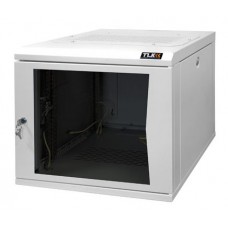Настенный шкаф 19", 9U, стеклянная дверь, Ш530хВ466хГ500мм, серый TWC-095350-G-GY