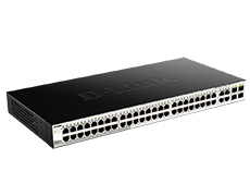 Настраиваемый коммутатор WebSmart с 48 портами 10/100/1000Base-T и 4 портами 1000Base-X SFP DGS-1210-52/F1A