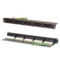 Коммутационная панель Eurolan категории 3, UTP, 19", 1U, 50хRJ45, USOC, 2 пары, черная 27B-U3-50BL