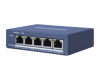 4 RJ45 1000M PoE с грозозащитой 6кВ, 1 Uplink порт 1000М Ethernet; бюджет PoE 35Вт;таблица MAC адрес DS-3E0505P-E/M