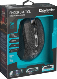 Defender Проводная игровая мышь Shock GM-110L оптика,6кнопок,800-3200dpi