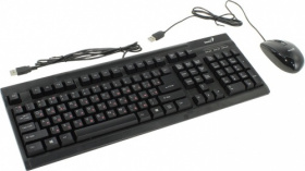 Клавиатура + мышь Genius KM-122 USB, черный, проводной KM-122
