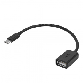 Greenconnect Адаптер переходник OTG 0.5m USB 2.0, CM/AF, черный, 28/28 AWG, экран, армированный, морозостойкий, GCR-UCO1AF-BB2S-0.5m