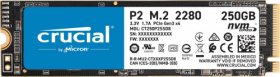 Твердотельный накопитель Crucial. Crucial P2 SSD 250GB, M.2 (2280), PCIe Gen 3.0, NVMe, R2100/W1150, 150 TBW CT250P2SSD8