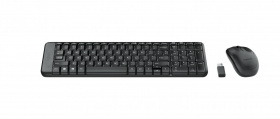 Комплект (клавиатура + мышь) Logitech. Keyboard+mouse Logitech Wireless Desktop  MK220 (USB, FM, keyboard:2xAAA, mouse:optical, 1000dpi, 3btn+Roll, 1xAA) Retail