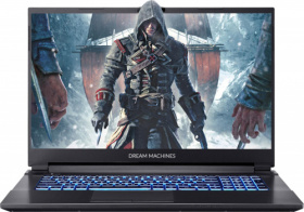 Ноутбук Dream Machines. Dream Machines G1650Ti-17RU51 17.3"(1920x1080 WVA 60Hz)/Intel Core i5 10200H(2.4Ghz)/8192Mb/512SSDGb/noDVD/Ext:nVidia GeForce GTX1650Ti(4096Mb)/Cam/BT/WiFi/-/49WHr/war 1y/2.5kg/noOS G1650Ti-17RU51