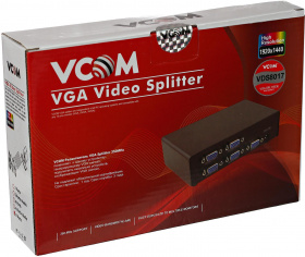 Разветвитель VGA 1->4-port (VGA15M+4VGA15F)+б.п. VCOM <VDS8016>
