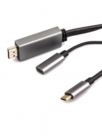 Кабель-адаптер USB 3.1 Type-Cm --> HDMI A(m) 4K@60Hz, 1.8m , PD, Alum Shell,VCOM <CU423MCPD-1.8M>