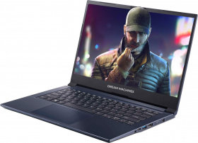 Ноутбук Dream Machines. Dream Machines G1650Ti-14RU50 14"(1920x1080 WVA 60Hz)/Intel Core i5 1135G7(2.4Ghz)/8192Mb/512SSDGb/noDVD/Ext:nVidia GeForce GTX1650Ti(4096Mb)/Cam/BT/WiFi/-/49WHr/war 1y/1.5kg/noOS