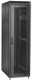 ITK Шкаф сетевой 19" LINEA N 28U 600х1000 мм с L-профилями перфорированные двери черный LN05-28U61-PP-L