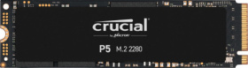Твердотельный накопитель Crucial. Crucial P5 SSD 250GB, M.2 (2280), PCIe Gen 3.0, NVMe, R3400/W1400, 150 TBW CT250P5SSD8