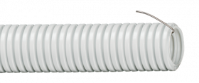 Труба гофрированная из ПВХ с протяжкой диаметр 20 мм серая CTG20-20-K41-100I