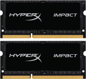Память оперативная Kingston. Kingston 16GB 1600MHz DDR3L CL9 SODIMM (Kit of 2) 1.35V HyperX Impact Black HX316LS9IBK2/16