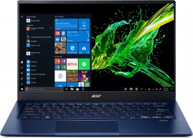Ноутбук Acer. Acer Swift 5 SF514-54GT-724H  14"(1920x1080 (матовый) IPS)/Touch/Intel Core i7 1065G7(1.3Ghz)/16384Mb/1024SSD+32 OptaneGb/noDVD/Ext:nVidia GeForce MX350(2048Mb)/Cam/BT/WiFi/war 3y/0.99kg/Blue/W10Pro
