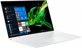 Ноутбук Acer. Acer Swift 7 SF714-52T-73BF  14"(1920x1080 IPS)/Touch/Intel Core i7 8500Y(1.5Ghz)/16384Mb/512SSDGb/noDVD/Int:Intel HD/Cam/BT/WiFi/war 3y/0.89kg/White/W10Pro + кабель USB-C to PD/HDMI/USB-A, чехол