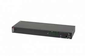 Блок  контролируемых электрических розеток TLK, 19", PM - POM, (включение и отключение каждой розетк TLK-RPI-PM-A08-M11-BK
