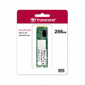 Твердотельный накопитель Transcend. Transcend MTE220S SSD 256GB, 3D TLC, M.2 (2280), PCIe Gen 3.0 x4, NVMe, R3300/W1100, TBW 550