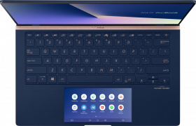 Ноутбук ASUS. ASUS UX434FQ-AI116T Touch  +bag+cable 14"(1920x1080 IPS)/Touch/Intel Core i7 10510U(1.8Ghz)/16384Mb/1024SSDGb/noDVD/Ext:nVidia GeForce MX350(2048Mb)/Cam/BT/WiFi/war 1y/1.49kg/Royal Blue/W10 + ScreenPad