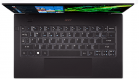 Ноутбук Acer. Acer Swift 7 SF714-52T-74V2 14"(1920x1080 IPS)/Touch/Intel Core i7 8500Y(1.5Ghz)/16384Mb/512SSDGb/noDVD/Int:Intel HD/Cam/BT/WiFi/war 3y/0.89kg/Black/W10Pro + кабель USB-C to PD/HDMI/USB-A, чехол