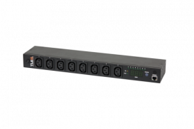 Блок  контролируемых электрических розеток TLK, SW - Switched, (включение и отключение каждой розетк TLK-RPI-SW-A08-M11-BK
