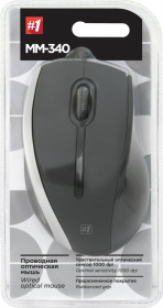 Defender #1 Проводная оптическая мышь MM-340 черный+серый,3 кнопки,1000 dpi