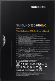 Твердотельный накопитель Samsung. Samsung SSD 250GB 870 EVO, V-NAND 3-bit MLC, MGX, 2.5'' SATA 6Gb/s, R560/W530, IOPs 98000/88000
