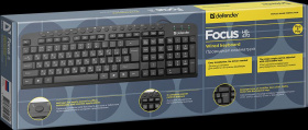 Defender Проводная клавиатура Focus HB-470 RU,черный,мультимедиа