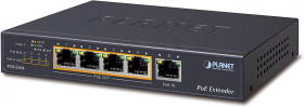 PoE расширитель PLANET Technology Corporation. PLANET 1-Port 60W Ultra PoE to 4-Port 802.3af/at Gigabit PoE Extender