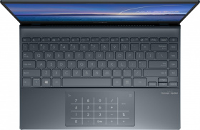 Ноутбук ASUS. ASUS UX325EA-AH045 +bag+cable 13.3"(1920x1080 (матовый) IPS)/Intel Core i7 1165G7(2.8Ghz)/16384Mb/512PCISSDGb/noDVD/Int:Intel Iris Xe Graphics/Cam/BT/WiFi/war 1y/1.07kg/Pine Grey/DOS + Support NumberPad /