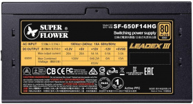 блок питания 650 Ватт Super Flower. Super Flower Power Supply Leadex Gold III, 650W, ATX, 130mm, 6xSATA, 4xPCI-E(6+2), APFC, 80+ Gold, Full Modular