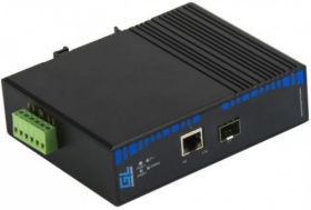 Оптический медиаконвертер индустриальный GIGALINK UTP-SFP (industrial), 1 порт PoE (802.3af/at) 10/1 GL-MC-UTPG-SFPG-FP-I