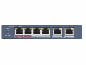 4 RJ45 100M PoEс грозозащитой 6кВ; 2 Uplink порт 10/100M Ethernet: 802.3af/at/bt,1 порт поддерживает