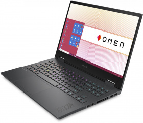 Ноутбук HP. HP Omen 15-en0037ur 15.6"(1920x1080 IPS)/AMD Ryzen 5 4600H(3Ghz)/16384Mb/512PCISSDGb/noDVD/Ext:GeForce GTX 1660Ti(6144Mb)/Cam/WiFi/70.9WHr/war 1y/Mica Silver  /W10