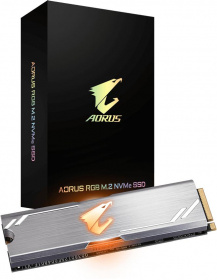 Твердотельный накопитель Gigabyte. GIGABYTE AORUS SSD 256GB RGB, 3D TLC, M.2 (2280), PCIe Gen 3.0 x4, NVMe, R3100/W1050